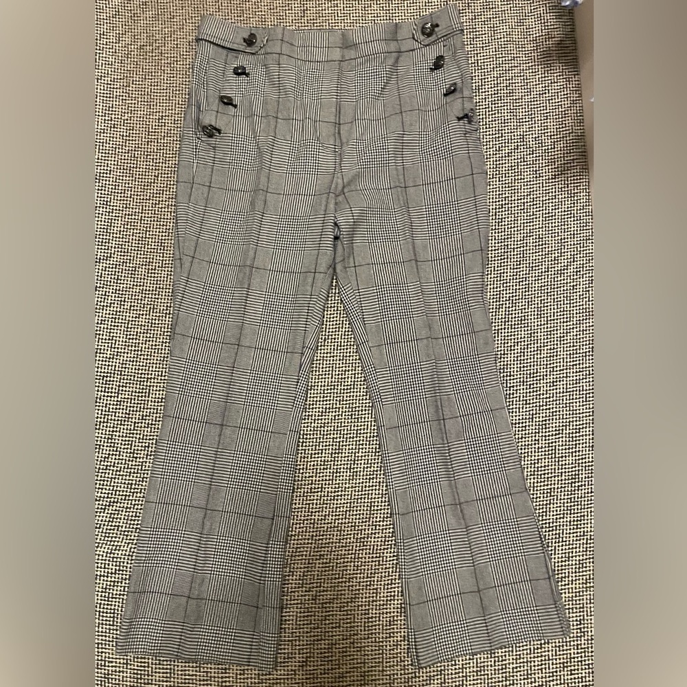 LOFT Black and White Houndstooth Pants